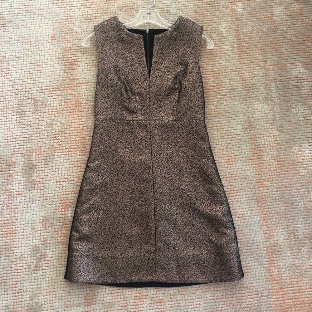 Diane Von Furstenberg Metallic Bronze Mini Dress